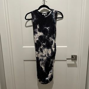 ANTISTAR BLACK & White Tie Dye Bodycon Tank Dress - NWT
